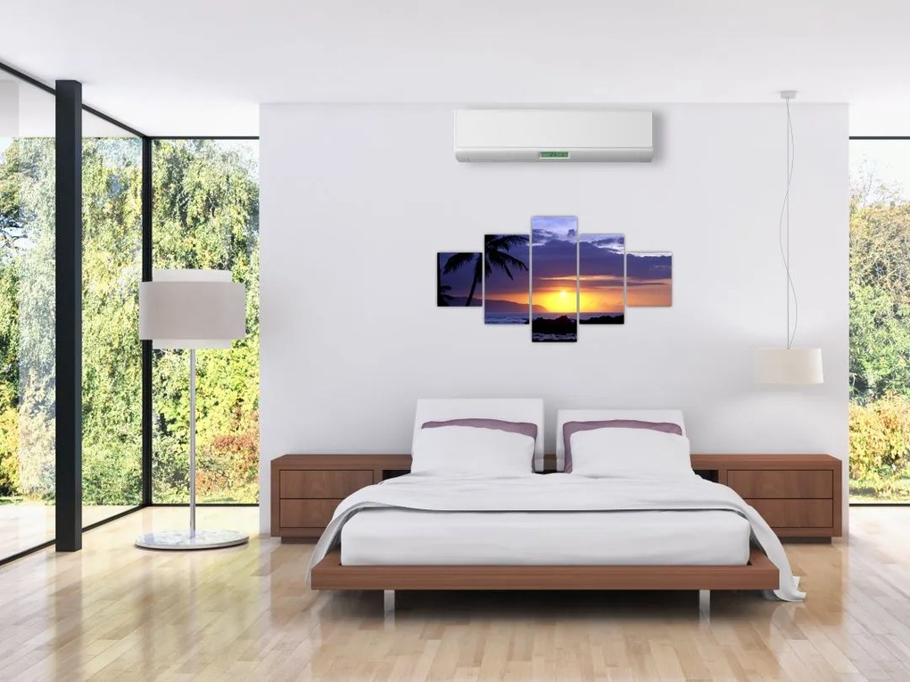 Obraz zachodu słońca nad morzem (125x70 cm)