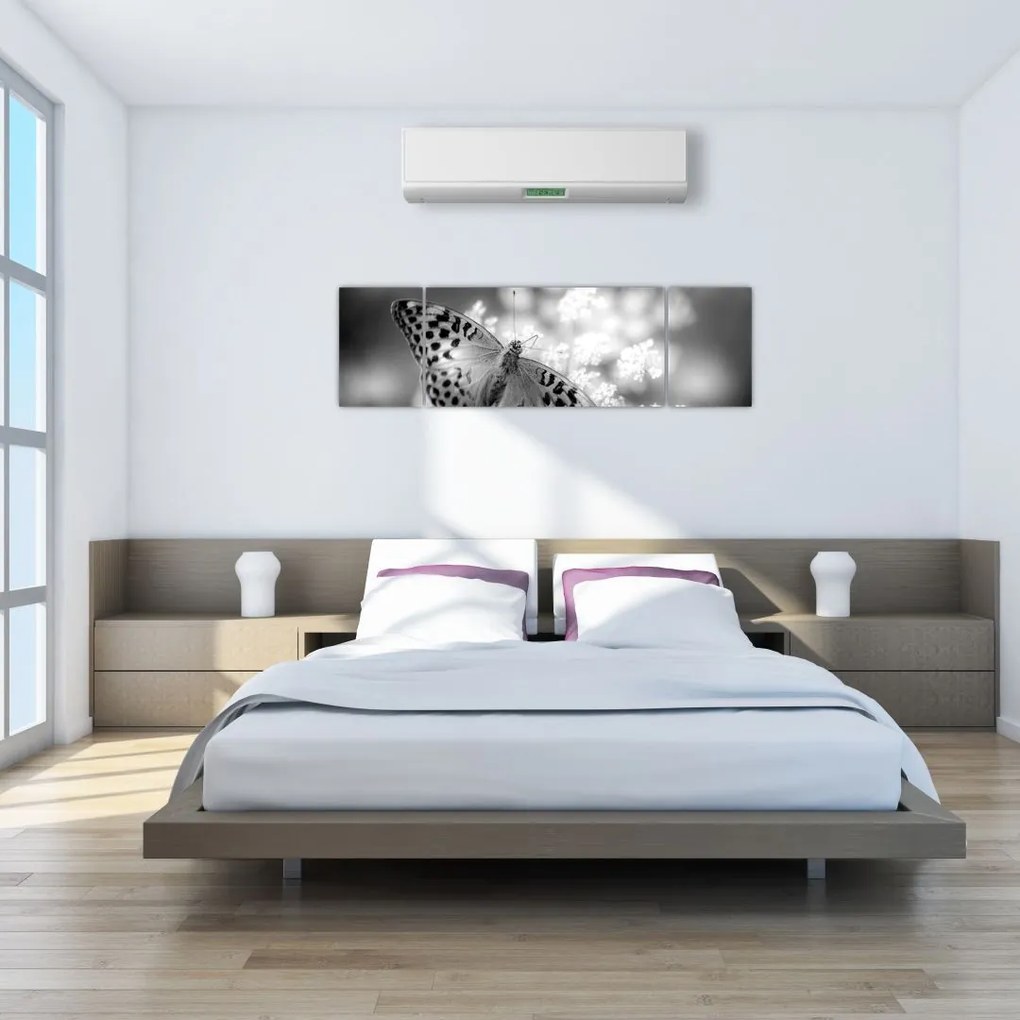 Obraz - Szczegół motyla zapylającego kwiat (170x50 cm)