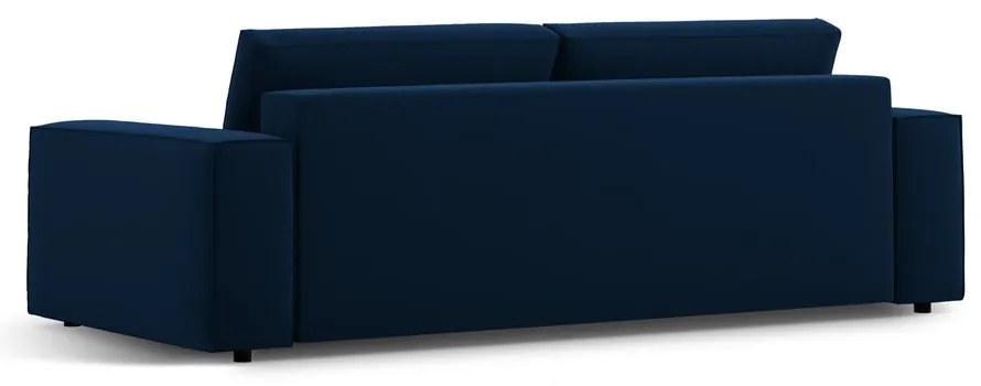 Ciemnoniebieska aksamitna rozkładana/ze schowkiem sofa 247 cm Jodie – Micadoni
