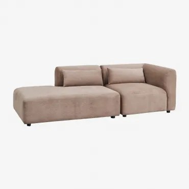 Sofa Modułowy Narożny 2-częściowy Z Lewym Szezlongiem Fogler Sztruks Brąz Karmelowy - Sklum