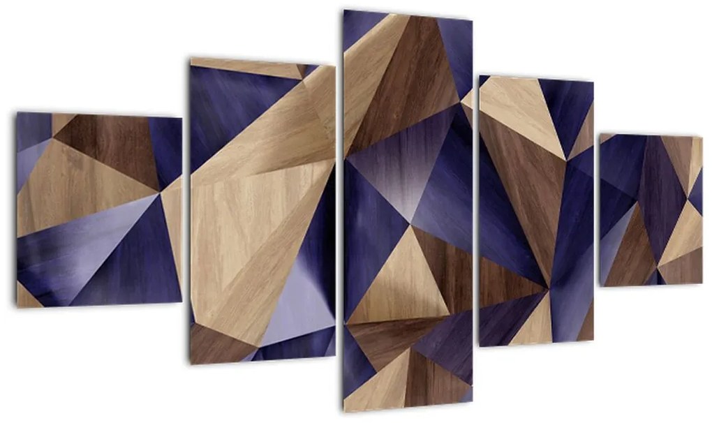 Obraz - 3D drewniane trójkąty (125x70 cm)