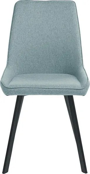 Zestaw 4 nowoczesnych krzeseł do salonu w kolorze akwamaryny "Woody" z metalowymi nogami, 46x57 cm, wys. 80 cm