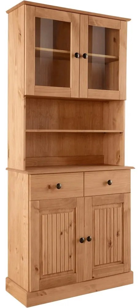 Witryna z litego drewna sosnowego w naturalnym kolorze 181x34 cm Mille – Støraa