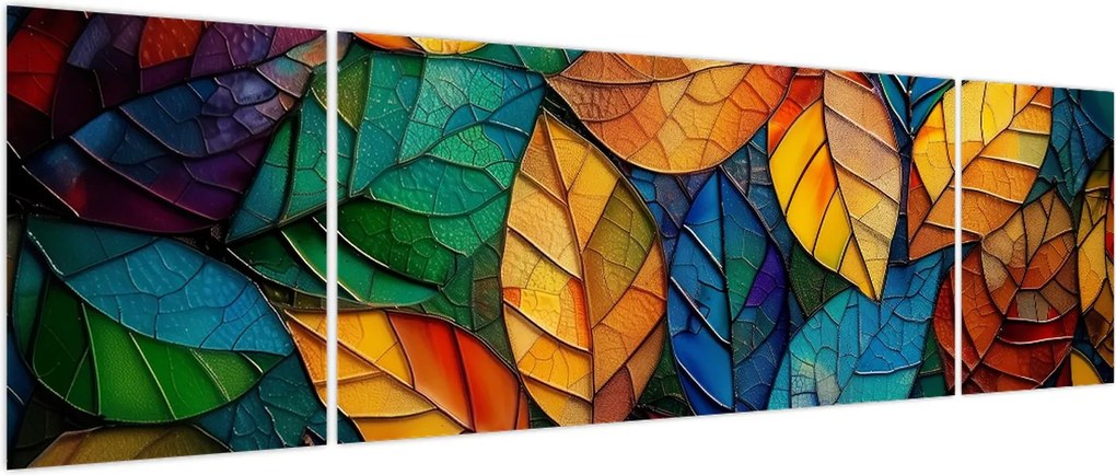 Obraz - Mozaika z liści (170x50 cm)