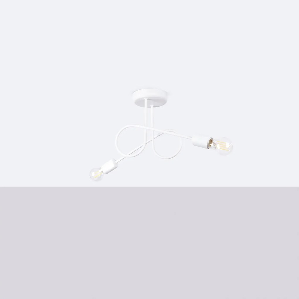 Żyrandol LOOP 2 biały supeł SOLLUX  LIGHTING