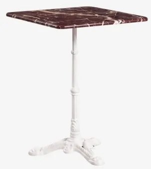 Kwadratowy Stolik Barowy Z Naturalnego Kamienia Azteca 60 X 60 Cm & Czerwony Marmur Cherry Gold - Lodowcowa Biel - Sklum