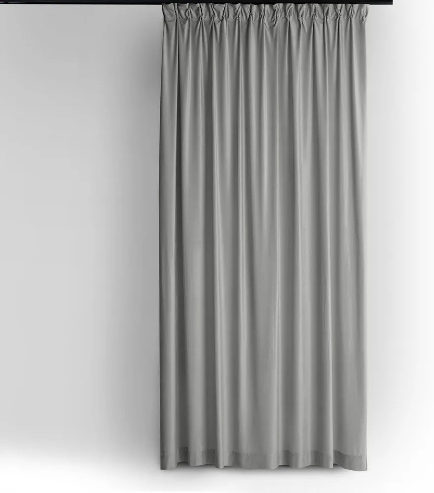Szara aksamitna zasłona częściowo zaciemniająca (dimout) 530x300 cm Velto – Filumi