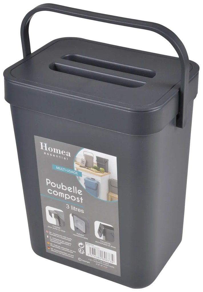 Kompostownik domowy z uchwytem, 3l