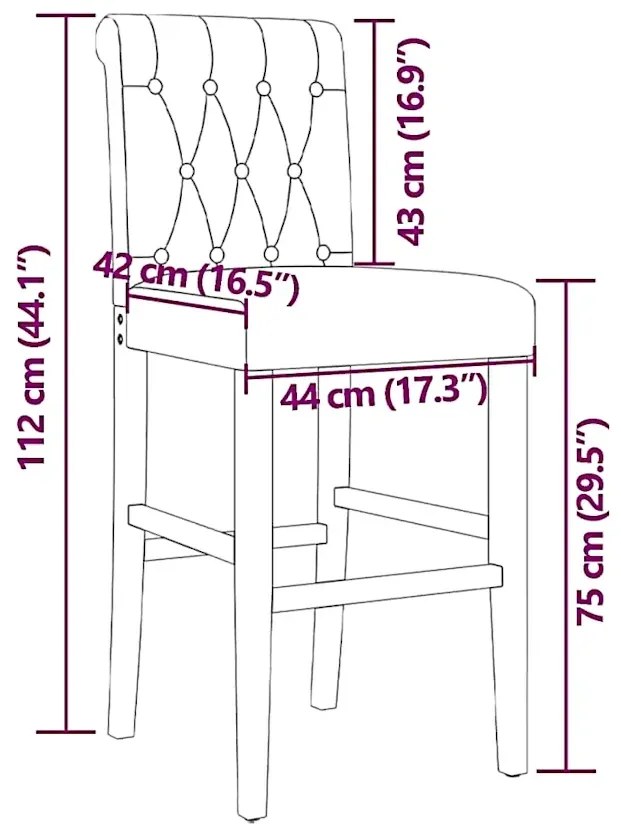 Brązowy zestaw dwóch krzeseł barowych - Rigotta 6X