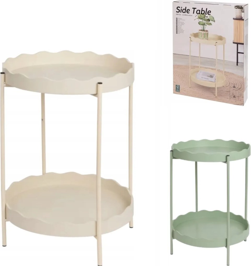 Stolik pomocniczy RAVELO Ø 40,5 cm, zielony