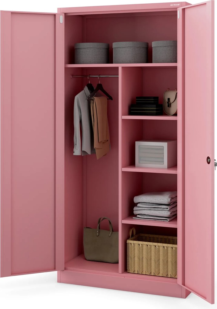 Socjalna szafa ubraniowa Dawid Fresh Style 90x45x185 cm pudrowy róż