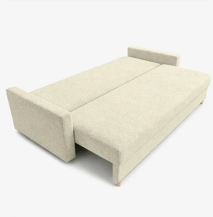 Sofa z Funkcją Spania MARIELA Kremowa Nowoczesna