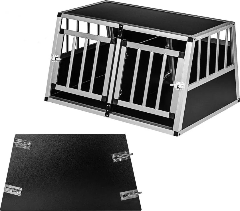 Aluminiowa skrzynia transportowa dla psów dwudrzwiowa tylna