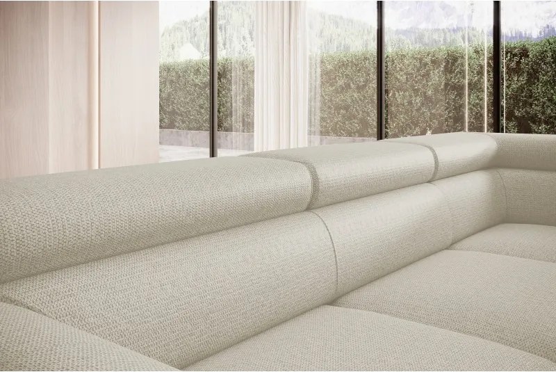 Narożnik RAVEN L Lewostronny wolnostojący z funkcją spania tkanina ARAGON 03 Beżowy WERSAL