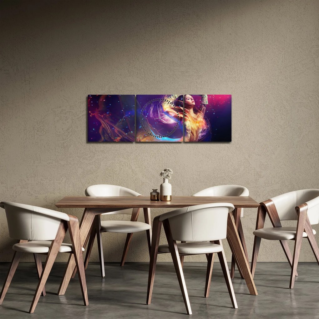 Obraz mistycznej kobiety (z zegarem) (90x30 cm)
