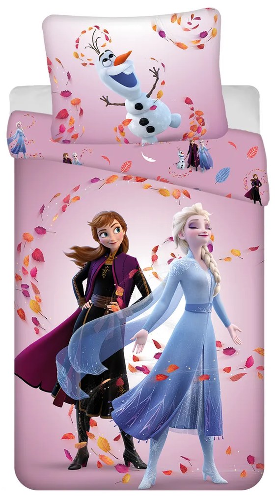 Jerry Fabrics Pościel bawełniana Frozen "Magical time", 140 x 200 cm, 50 x 70 cm, 140 x 200 cm, 50 x 70 cm