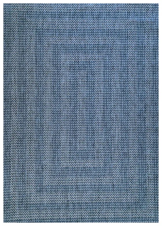 Dywan zewnętrzny Zagora Ramka niebieski 80 cm x 250 cm
