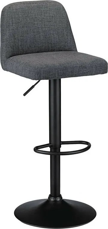 Hoker barowy z regulacją wysokości - tkanina - szary - LIND