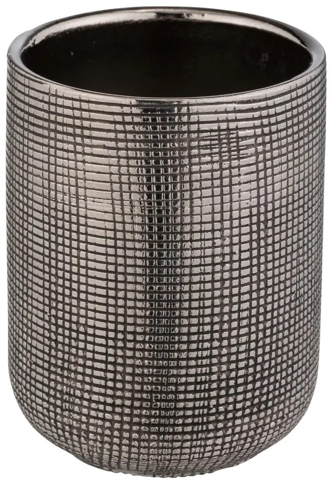 Ceramiczny kubek na szczoteczki do zębów w kolorze srebra Rivara – Wenko