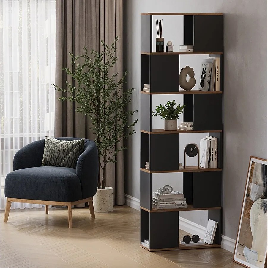 Dzielnik pokoju antracyt/złoty dąb 60x24x186 eneos