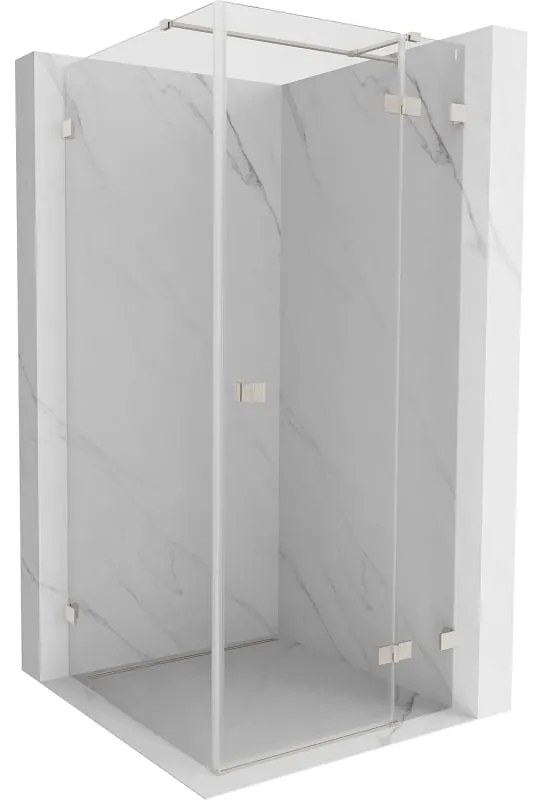 Mexen Lunar T kabina prysznicowa uchylna prawa 70 x 70 cm, transparent, nikiel szczotkowany - 834T-070-070-97-00-P