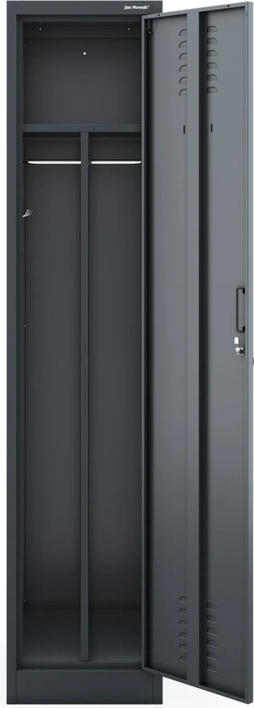 Szafka pracownicza ubraniowa dwukomorowa antracytowa, 400x1800x500 mm: KACPER 1 Plus
