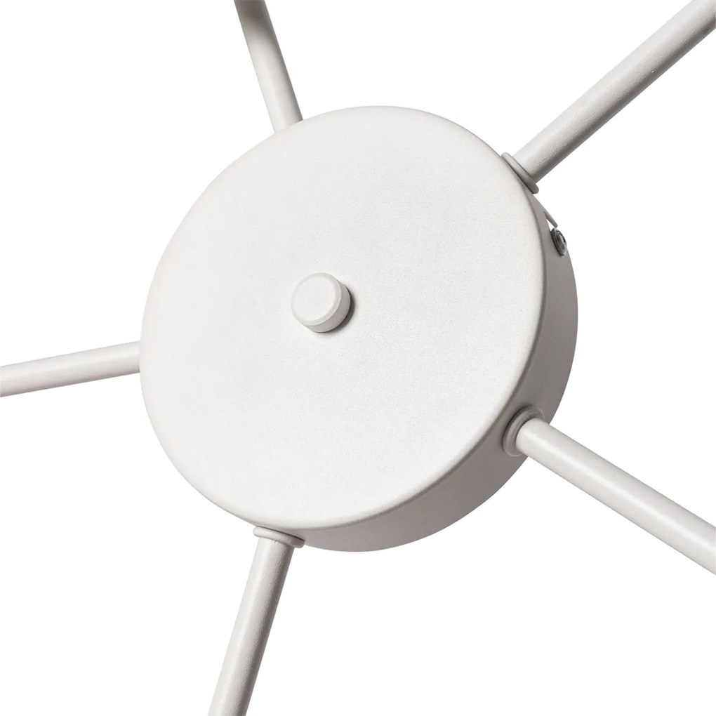 Lampa sufitowa biała, szara i brązowa 5-światłowa - Multidrum Nowoczesny Oswietlenie wewnetrzne