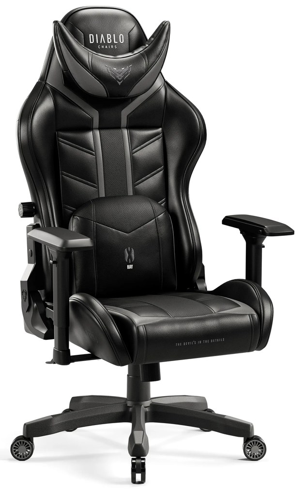 Fotel gamingowy Diablo X-Ray 2.0 Normal Size, czarno-szary