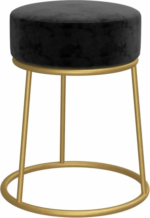 Czarny aksamitny metalowy taboret glamour Z4-L85