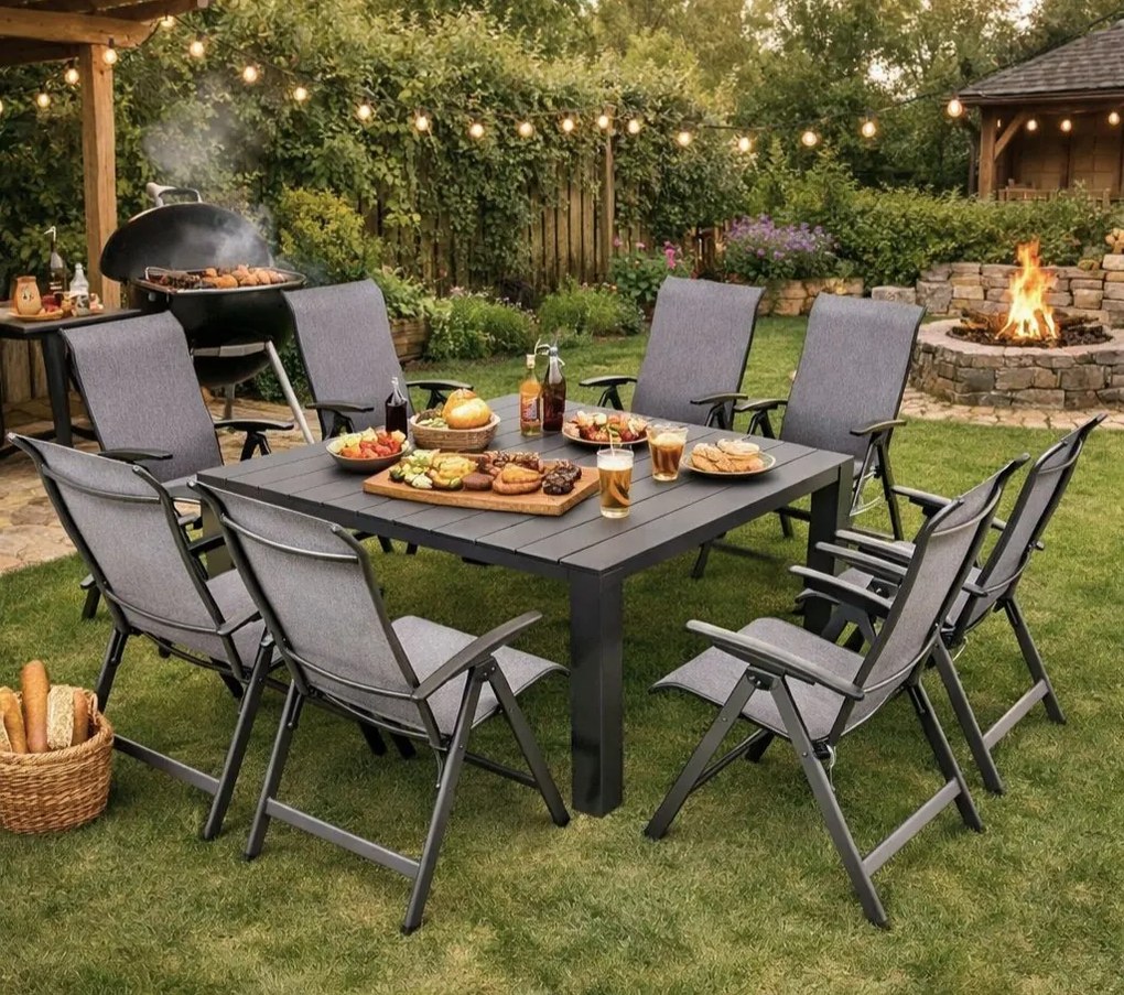 Doppler PRATO YELMO ALU ogrodowy zestaw mebli 8+1