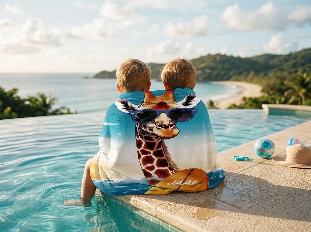 Szybkoschnący ręcznik plażowy XXL GIRAFO kolorowy 150 x 210 cm, 100% mikrofibra