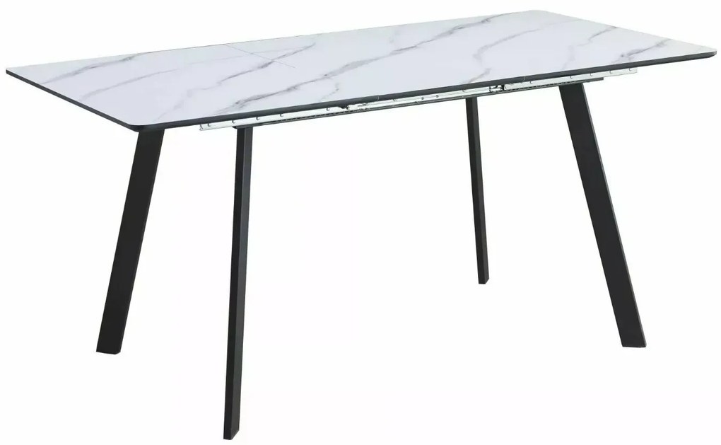 STÓŁ BARI BIAŁY EFEKT MARMURU/CZARNY MAT 120(160)X80 SIGNAL