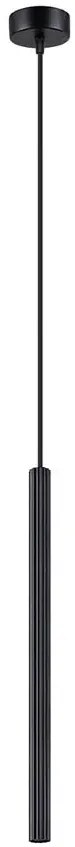Czarna lampa wisząca tuba z ryflowanym kloszem - 4G A612 P9-K55