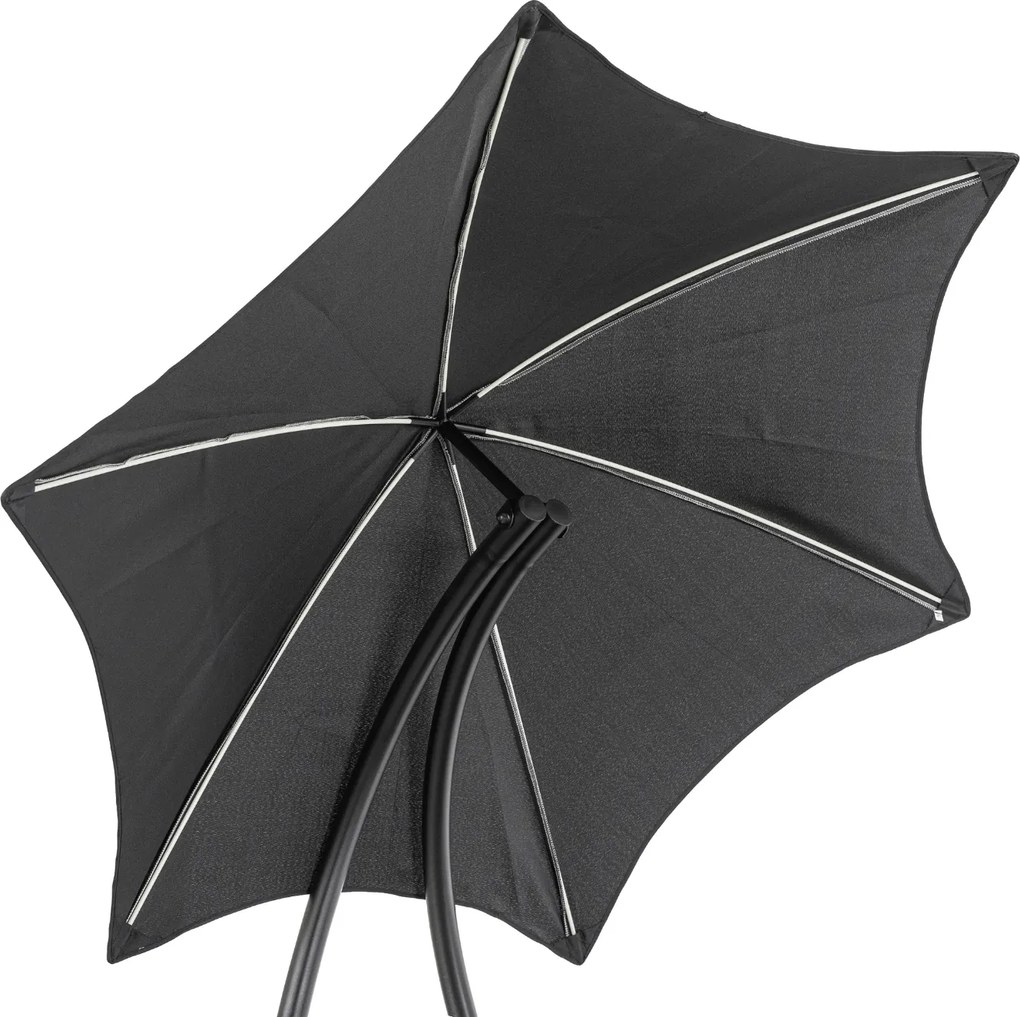 Leżak Ogrodowy z Parasolem CARPA Czarny