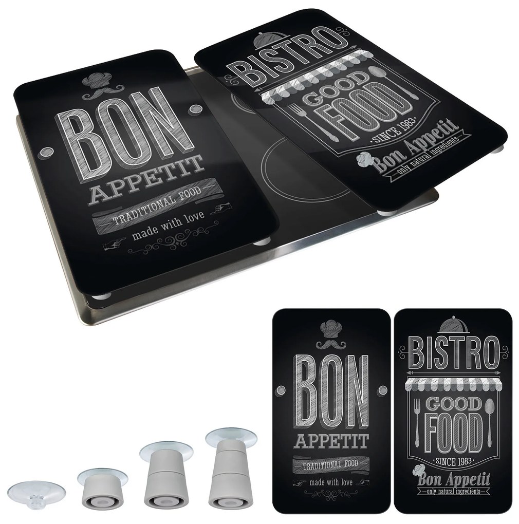 Szklane płyty ochronne BON APPETIT na kuchenkę – 2 sztuki, WENKO,