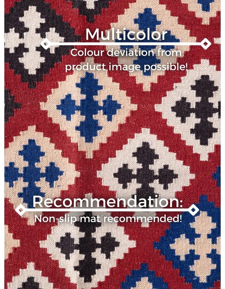 Czerwony wełniany chodnik dwustronny tkany ręcznie 60x190 cm Kamal Rami – Nouristan