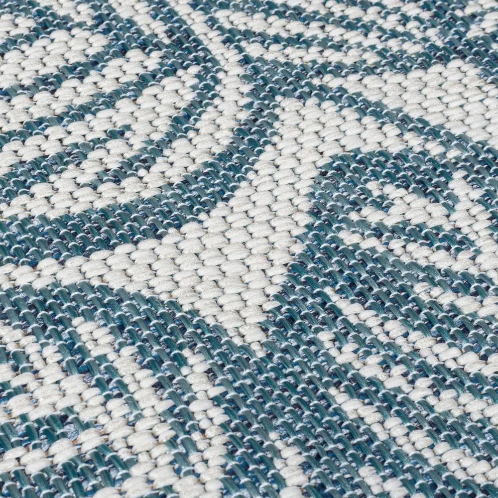Zielono-niebieski okrągły dywan odpowiedni na zewnątrz ø 160 cm Bella Leaf – Flair Rugs