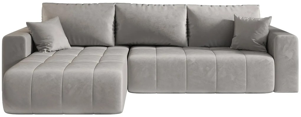 Jasnoszary nowoczesny narożnik rozkładany M2-R31