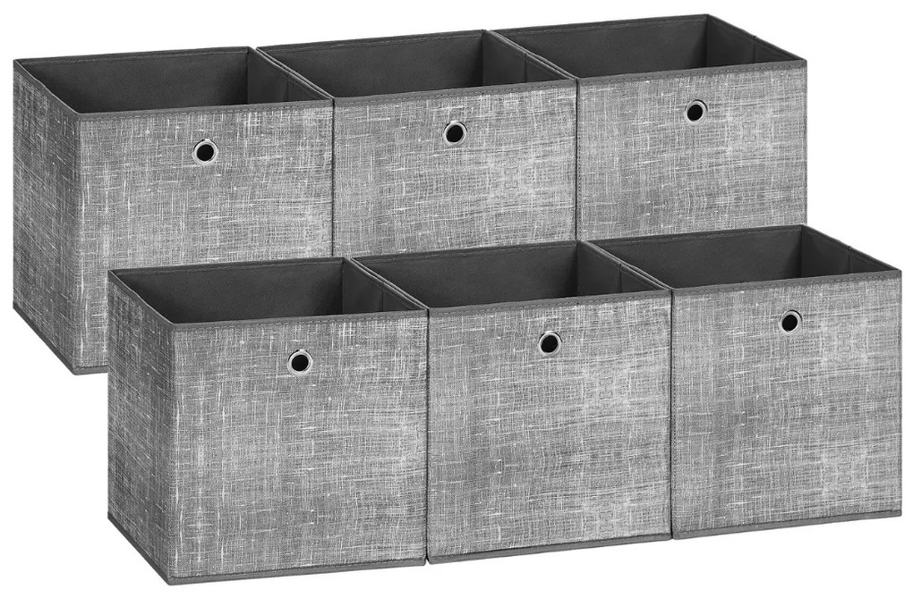 Pudełka do przechowywania GARY 6 szt., 30x30x30cm, szara Jurhan