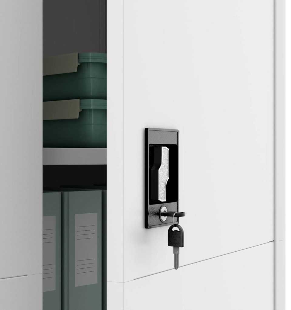 Szafa gospodarcza metalowa DAWID, 900 x 1850 x 400 mm, Smart: biała