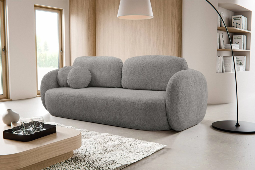 Masseno Sofa AMICO z funkcją spania i pojemnikiem na pościel, Rozkładana sofa - Szary, ABRIAMO 7