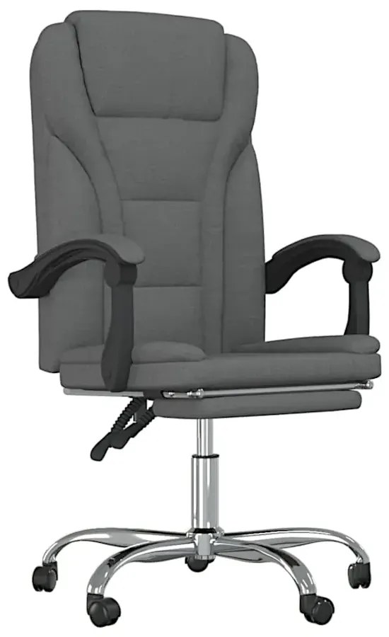 Ciemnoszare krzesło biurowe z podnóżkiem - Duncan