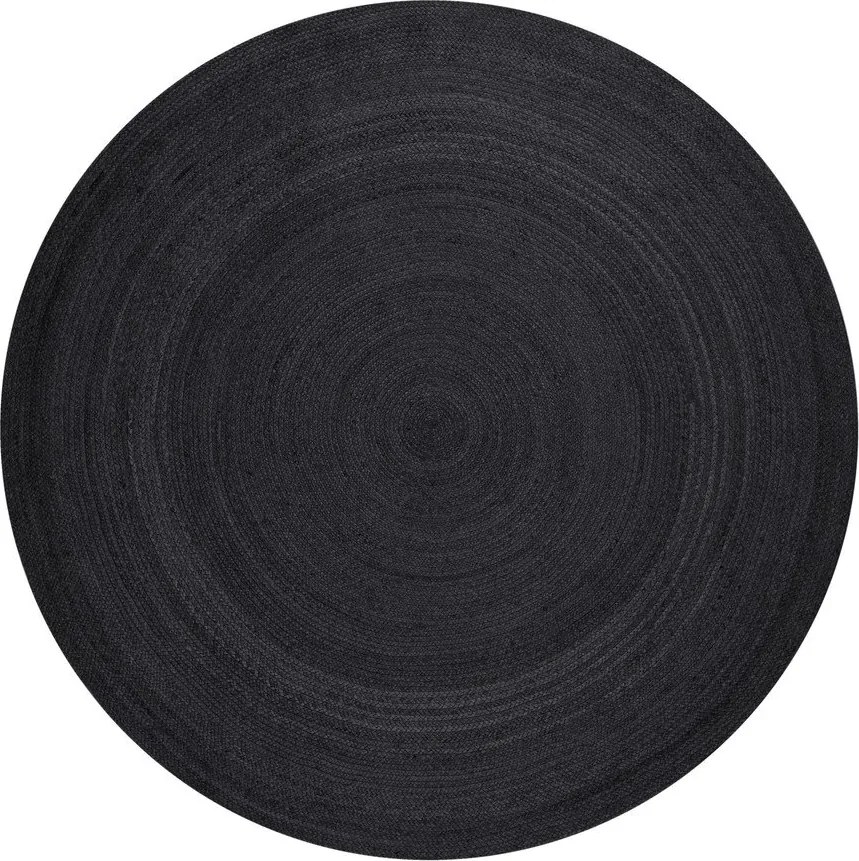 Czarny okrągły dywan z juty dwustronny/tkany ręcznie ø 140 cm Braided – Hanse Home