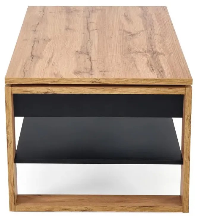 Ława podnoszona BETTY 114x65(92)cm dąb artisan/czarna HALMAR