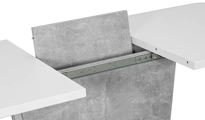 STÓŁ CALIPSO BIAŁY MAT / SZARY (EFEKT BETONU) 110(145)X68,6 IN SIGNAL