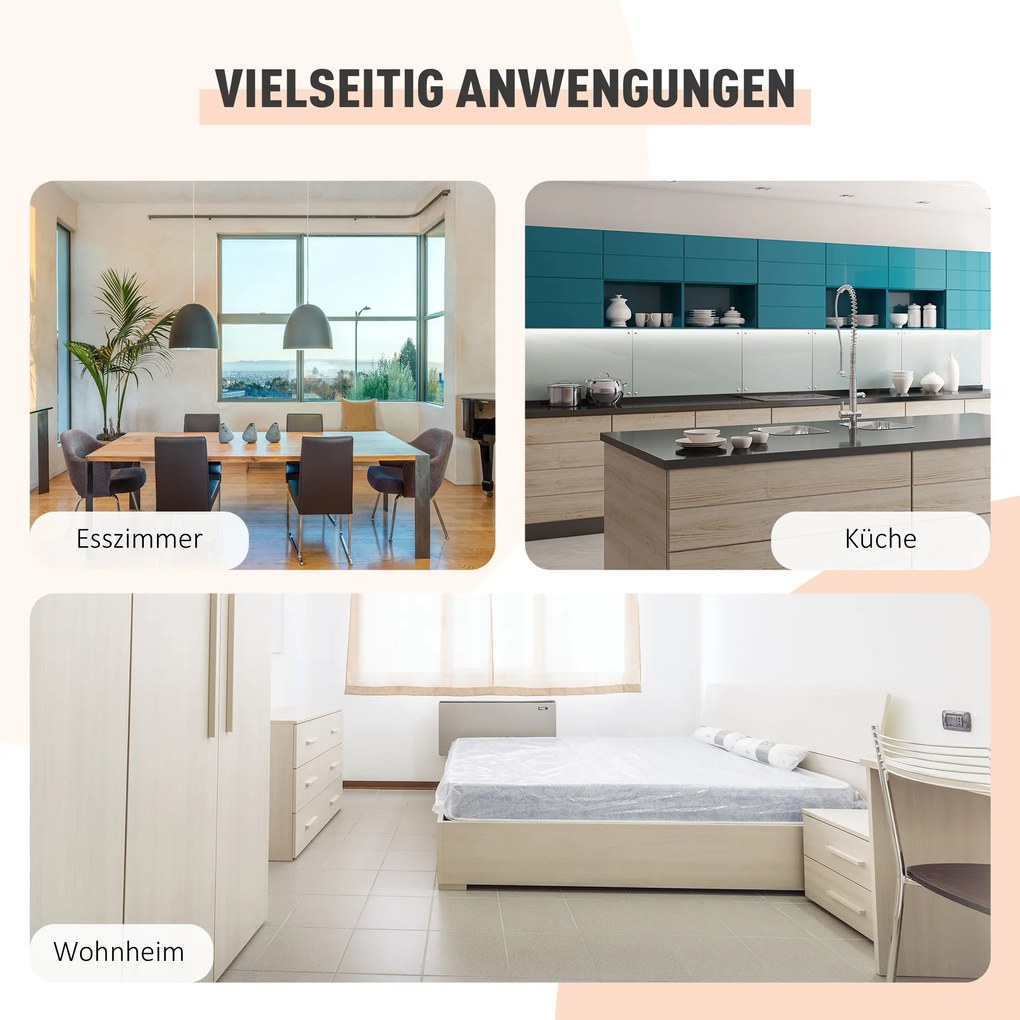 Praktyczny składany stół HOMCOM z półkami, naturalny i biały, idealny do małych przestrzeni