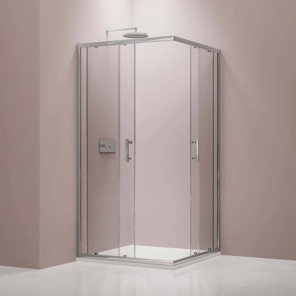 Kabina prysznicowa narożna EX506 drzwi przesuwneSzkło ESG 6 mm z powłoką Nano – 80 x 80 x 195 cm