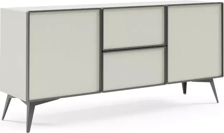 Komoda Mavel 164 cm – nowoczesna, 2 drzwi, 2 szuflady, drewno + metal, styl industrialny