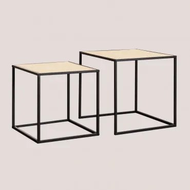 Stoliki Nocne Z Rattanu Daek Czarna - Sklum