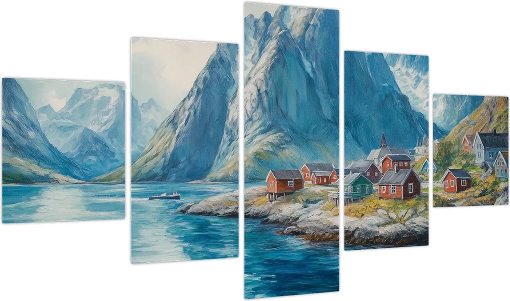 Obraz - Norweskie miasteczko (125x70 cm)